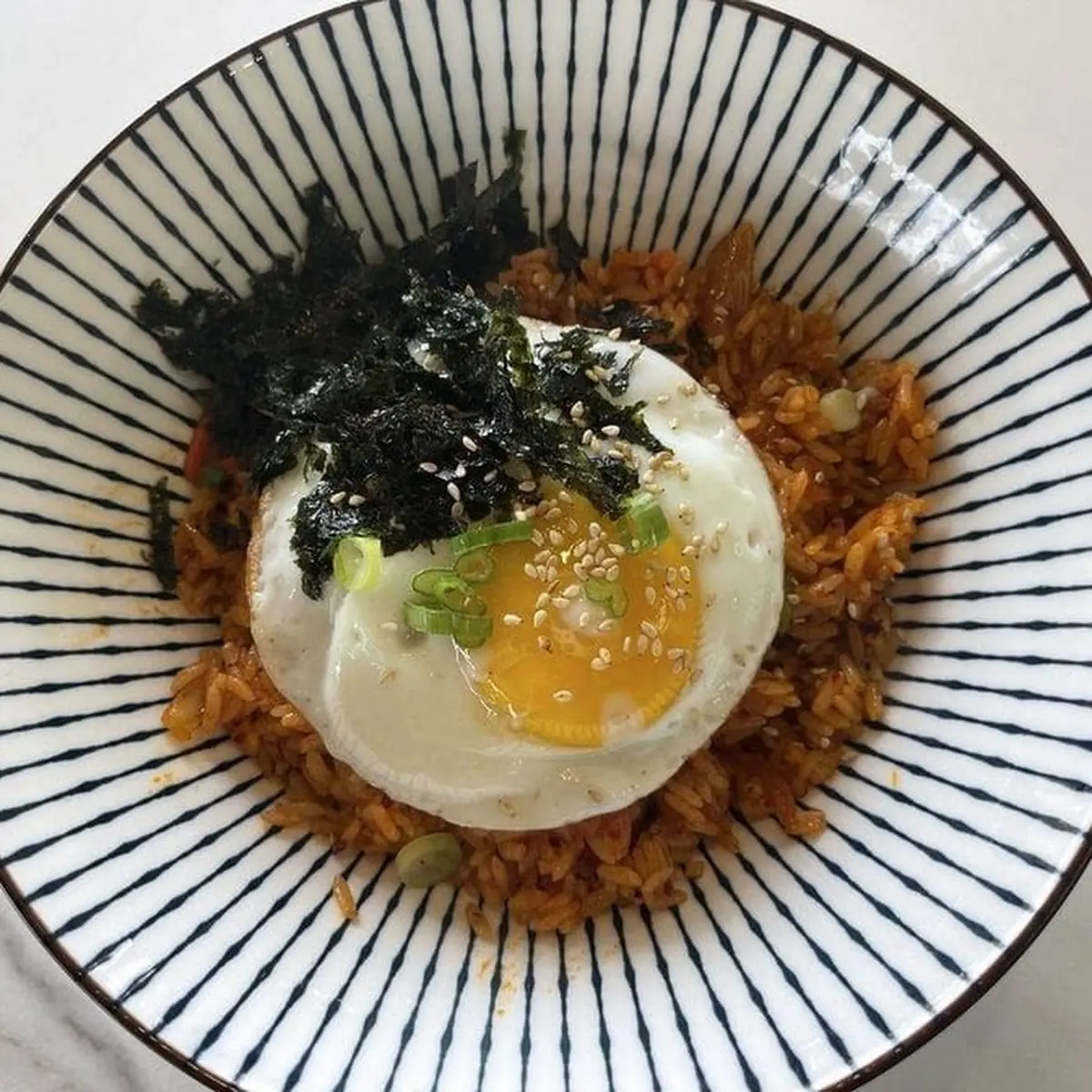Kimchi Fried Rice with Egg Rice Bowl