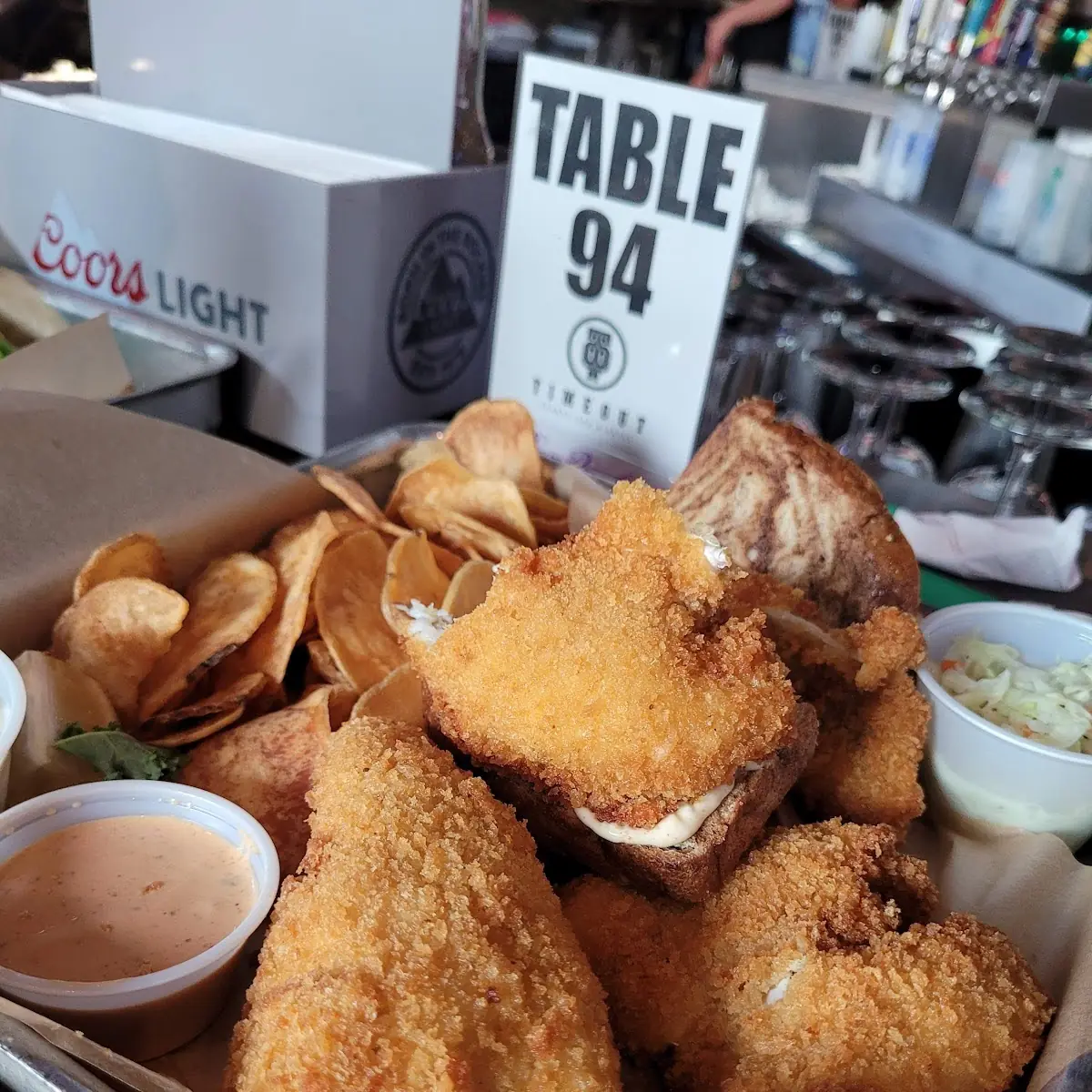 Large Hand Breaded Perch Plate with Chips