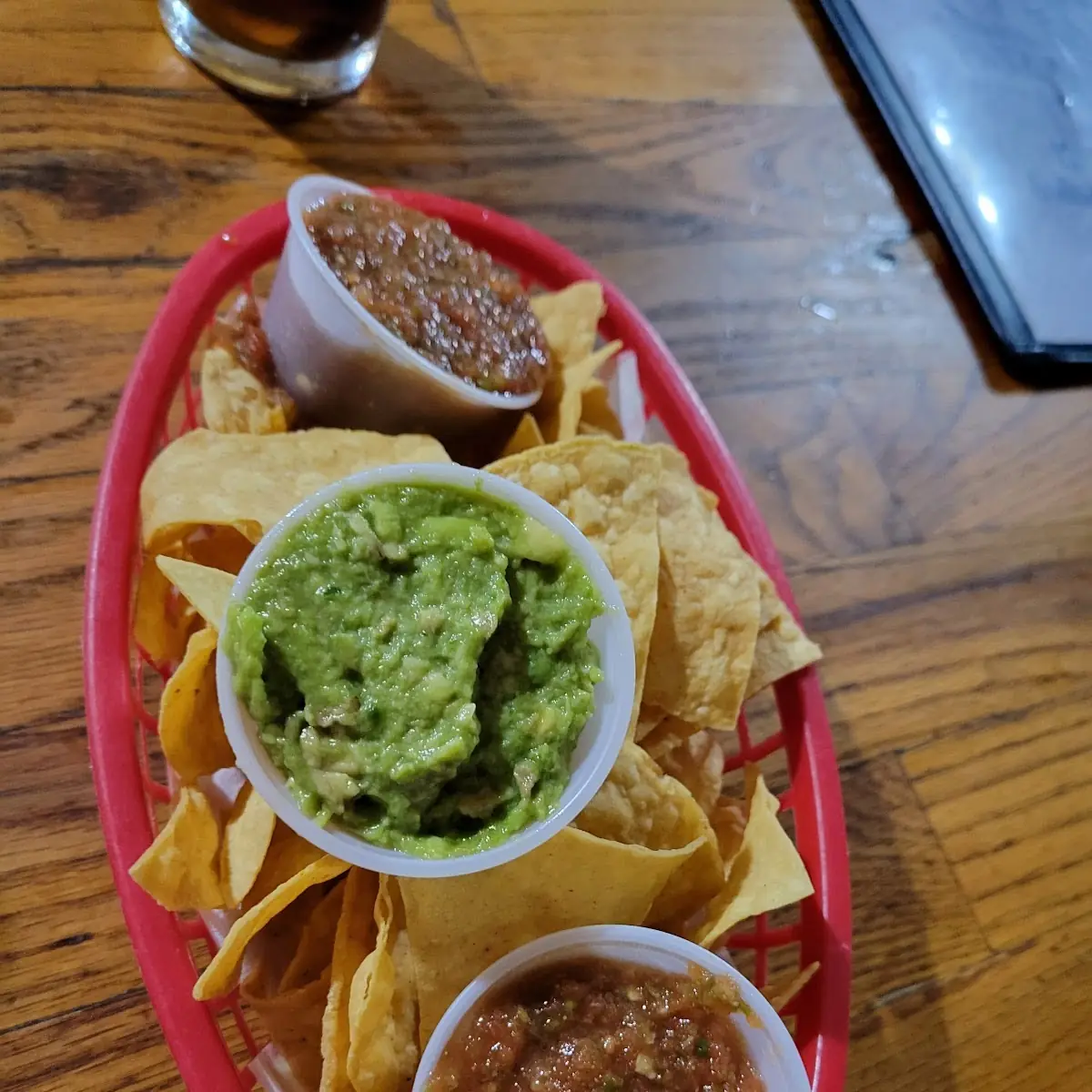 Salsa Guacamole and Chips