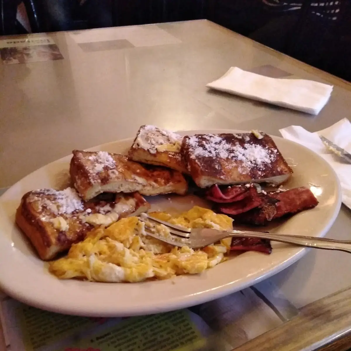 French Toast Turkey Bacon and Cheese Eggs