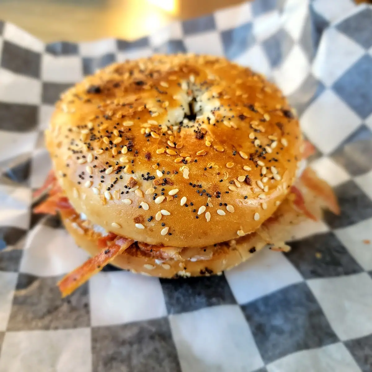 Everything Bagel with Triple Bacon and Cream Cheese