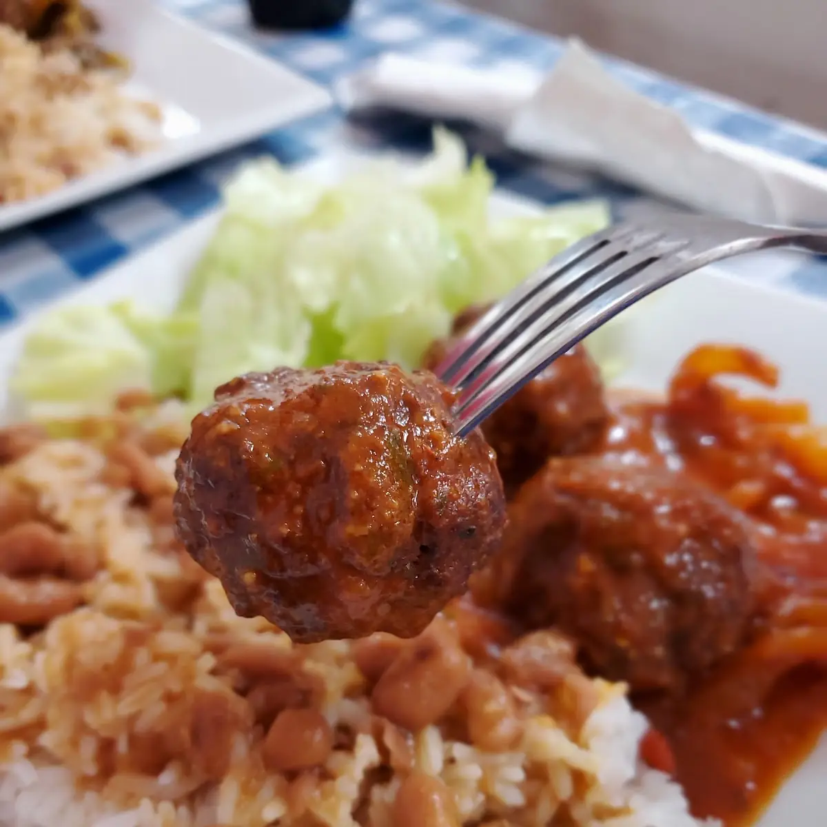 Rice & Beans with Meatballs