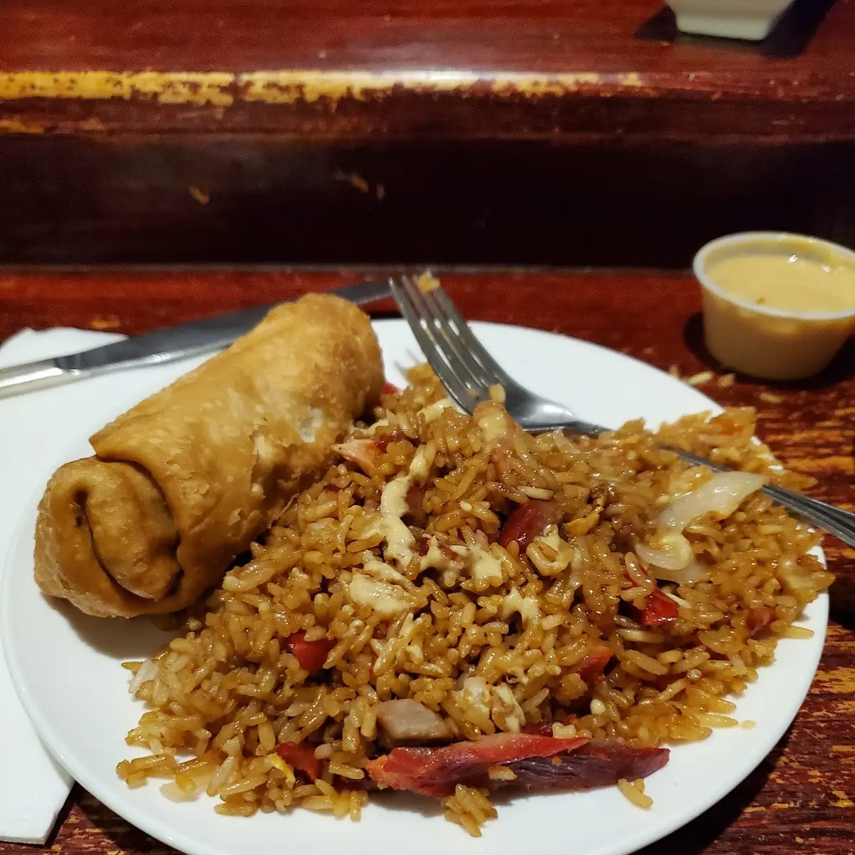 Pork Fried Rice and Egg Roll