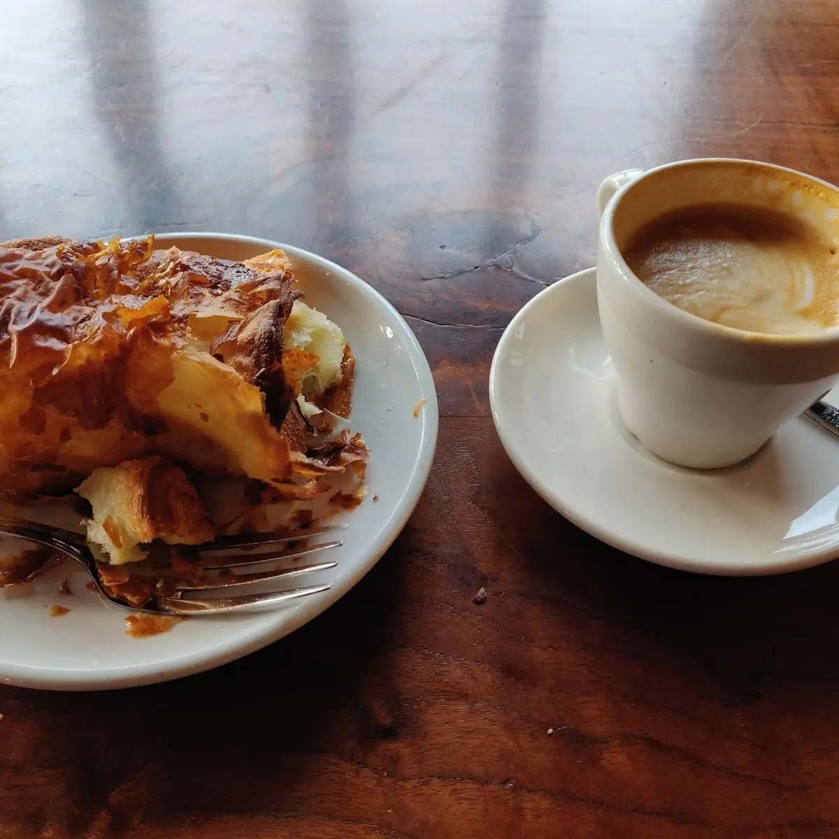 Ham and Cheese Croissant and Cappuccino