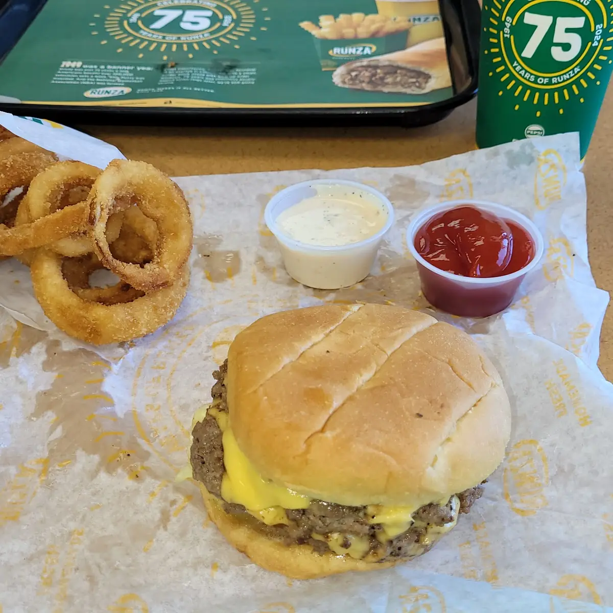 Double Cheeseburger & Onion Rings