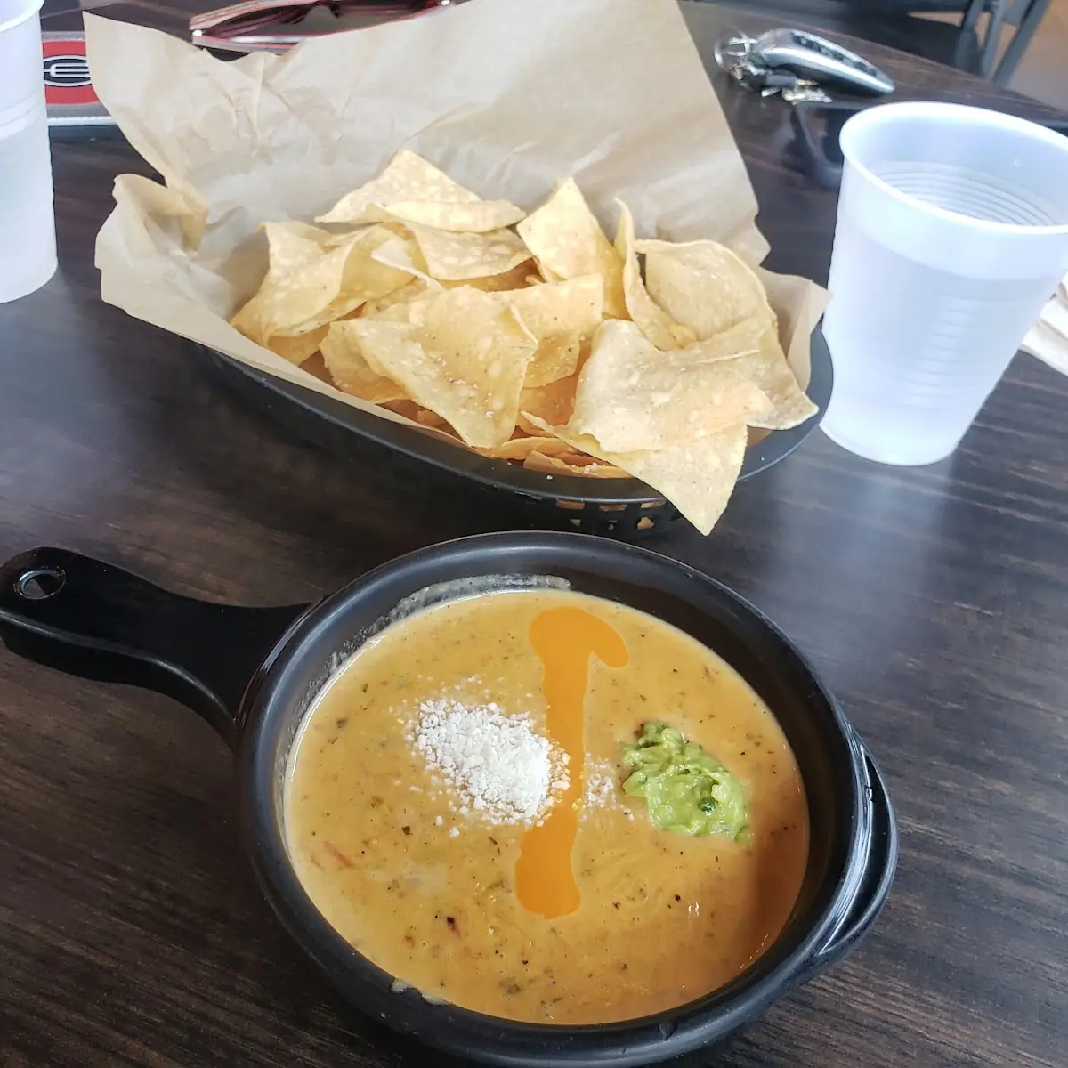 Corn Tortilla Chips and Guacamole Dip