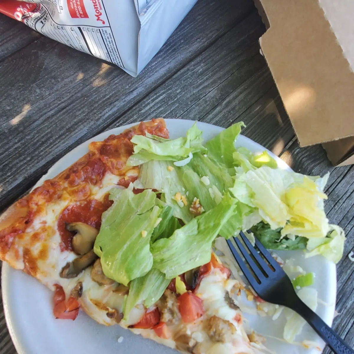 Pizza Slice with Side Salad