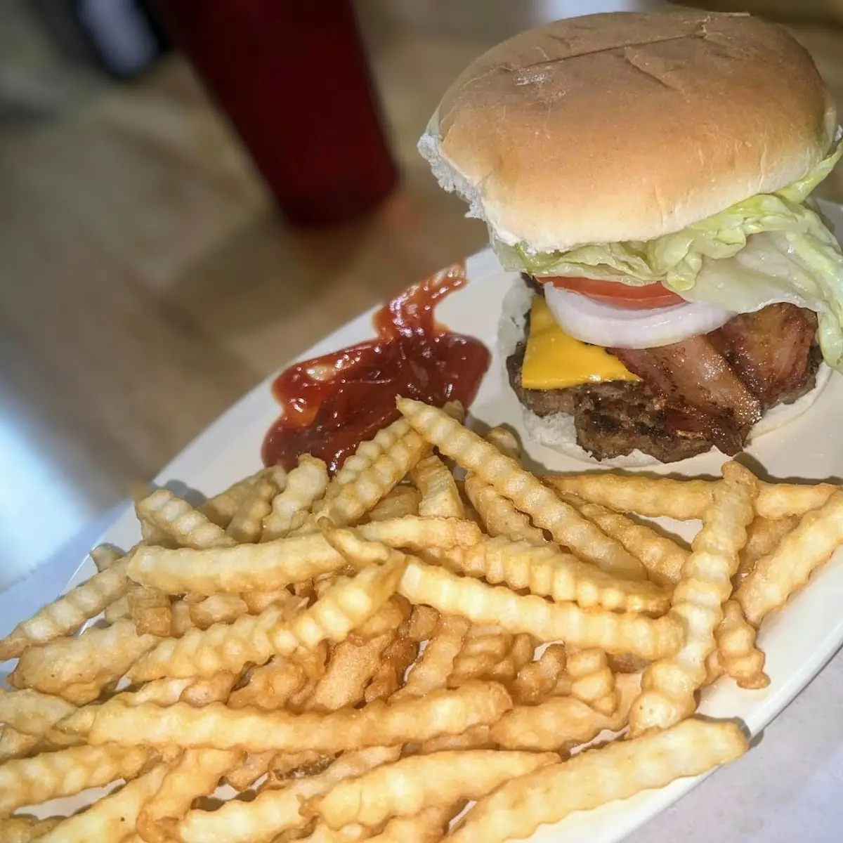 Bacon Cheeseburger and Fries