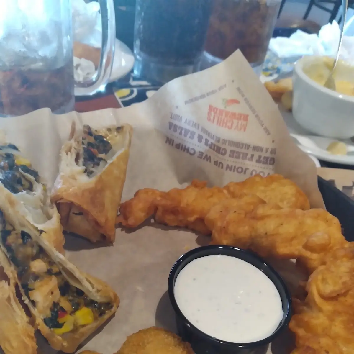 Southwest Egg Rolls Chicken Cripspers Fried Pickles
