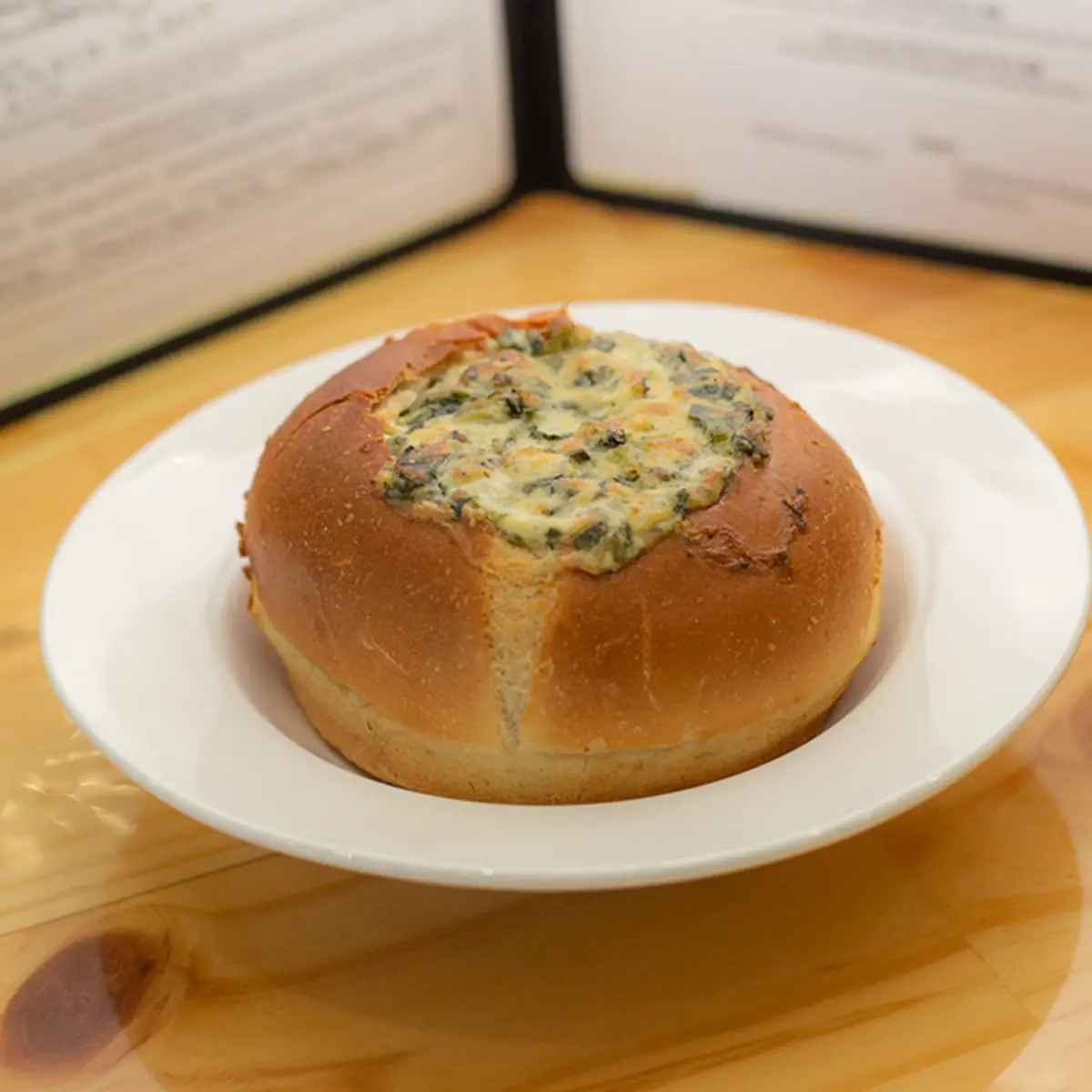 Spinach Artichoke Dip in Breadbowl