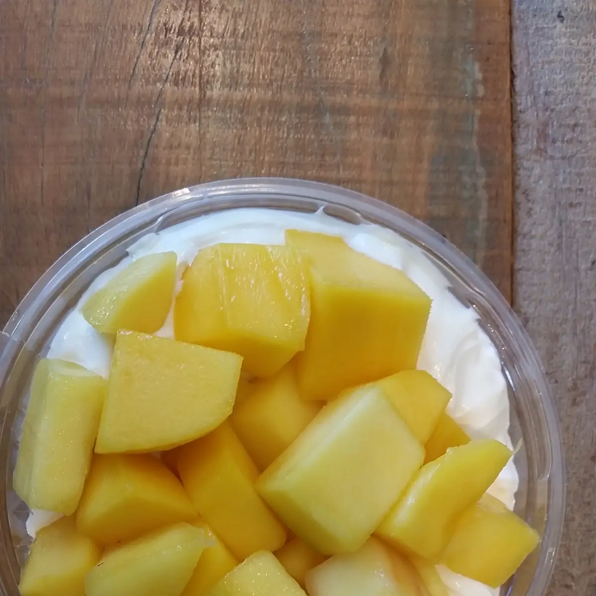 Fresh Cut Mangos over Yogurt Parfait