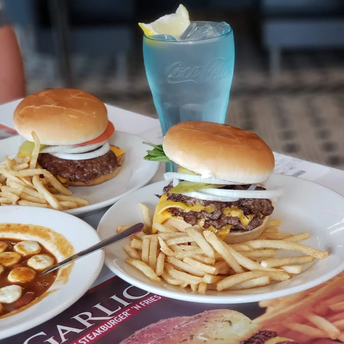 Triple Cheeseburger and Fries
