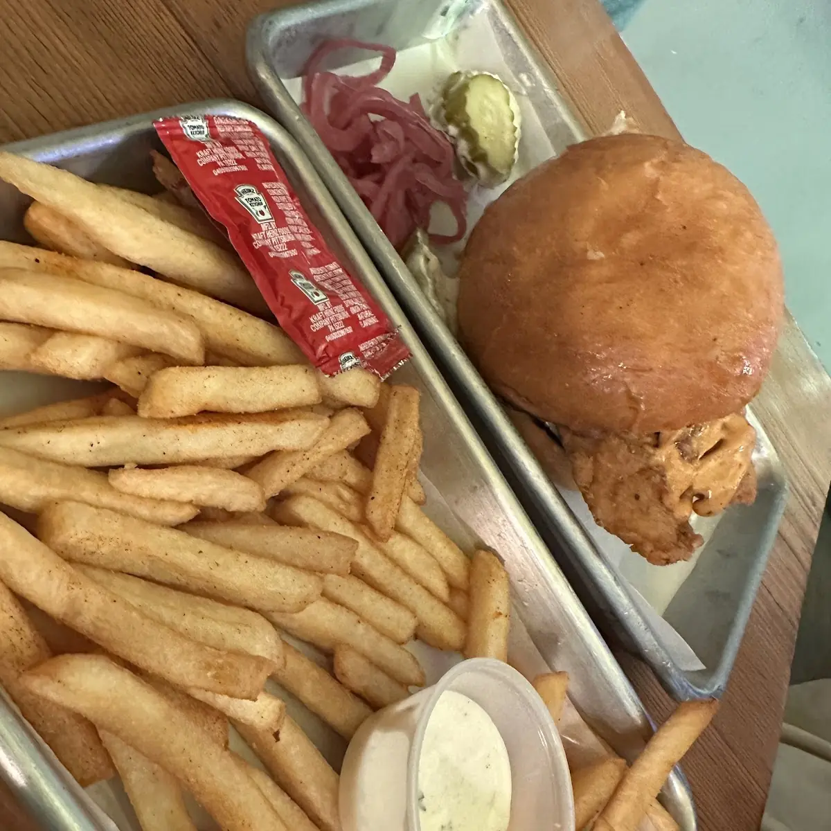 Chicken Burger and Fries