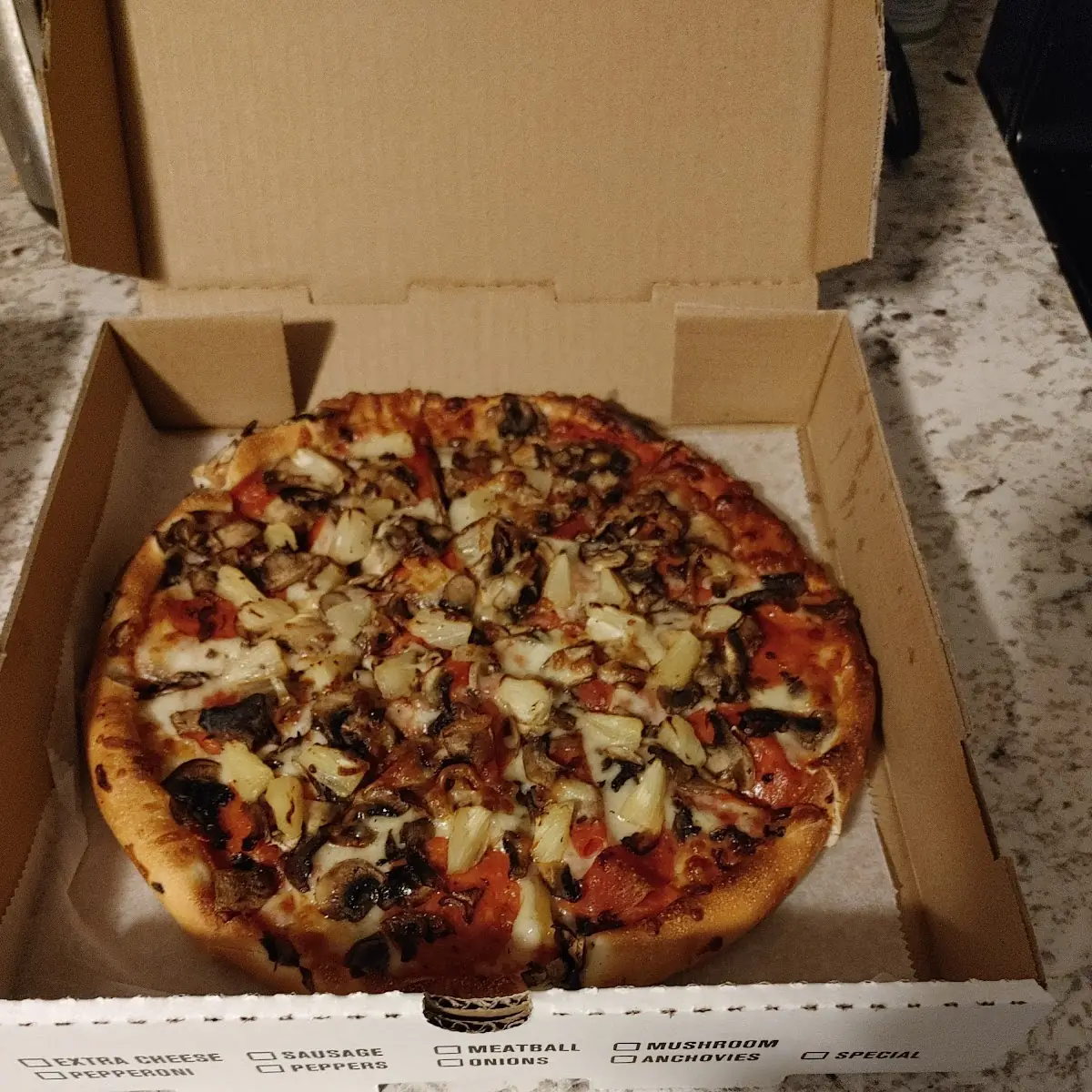Cheese Pepperoni and Mushroom Pizza