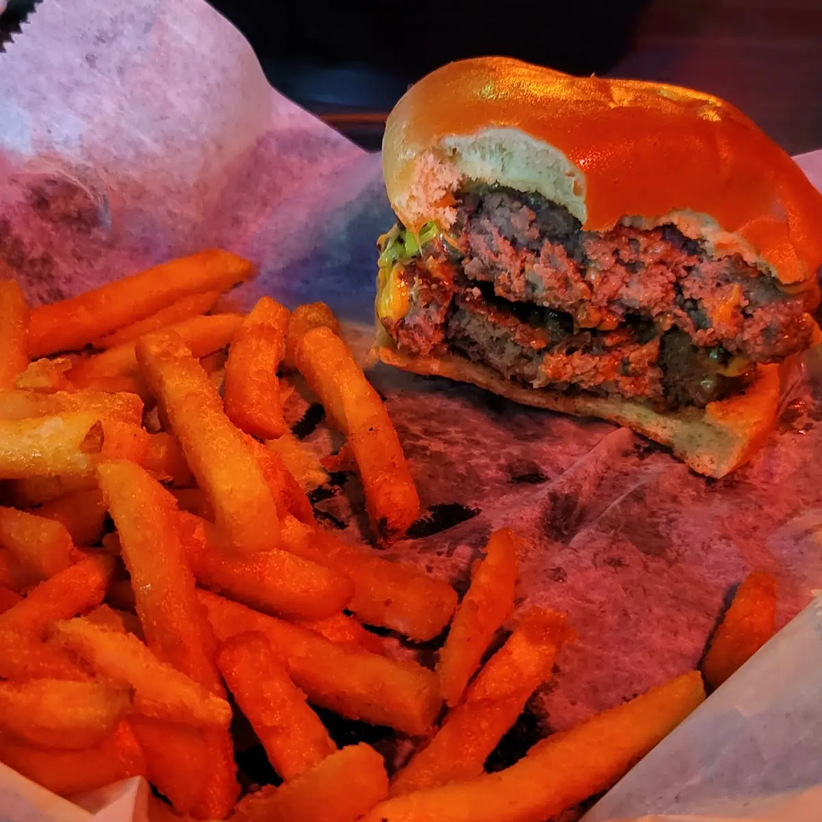 Double Cheeseburger and Fries