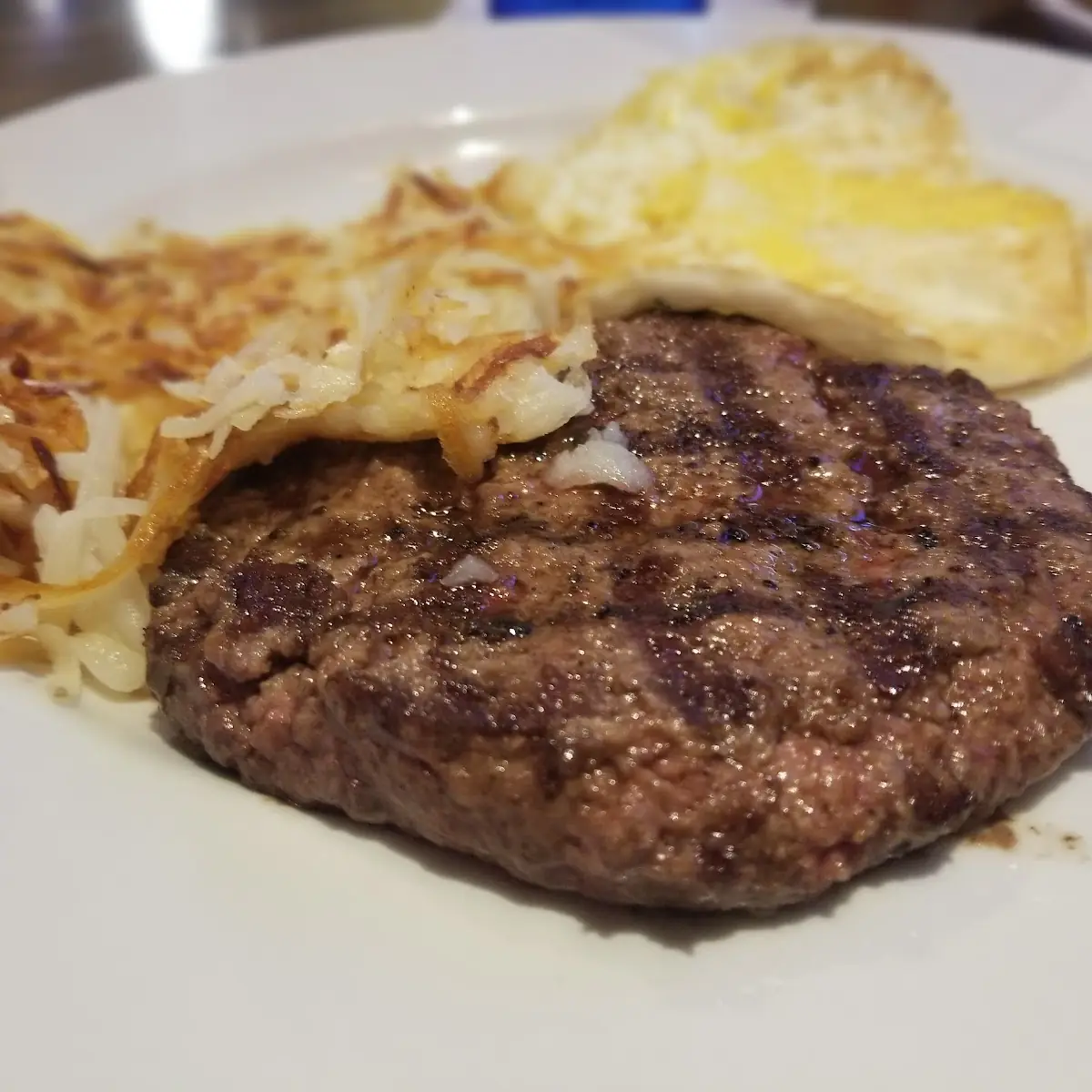 Burger Patty and Eggs Any Style