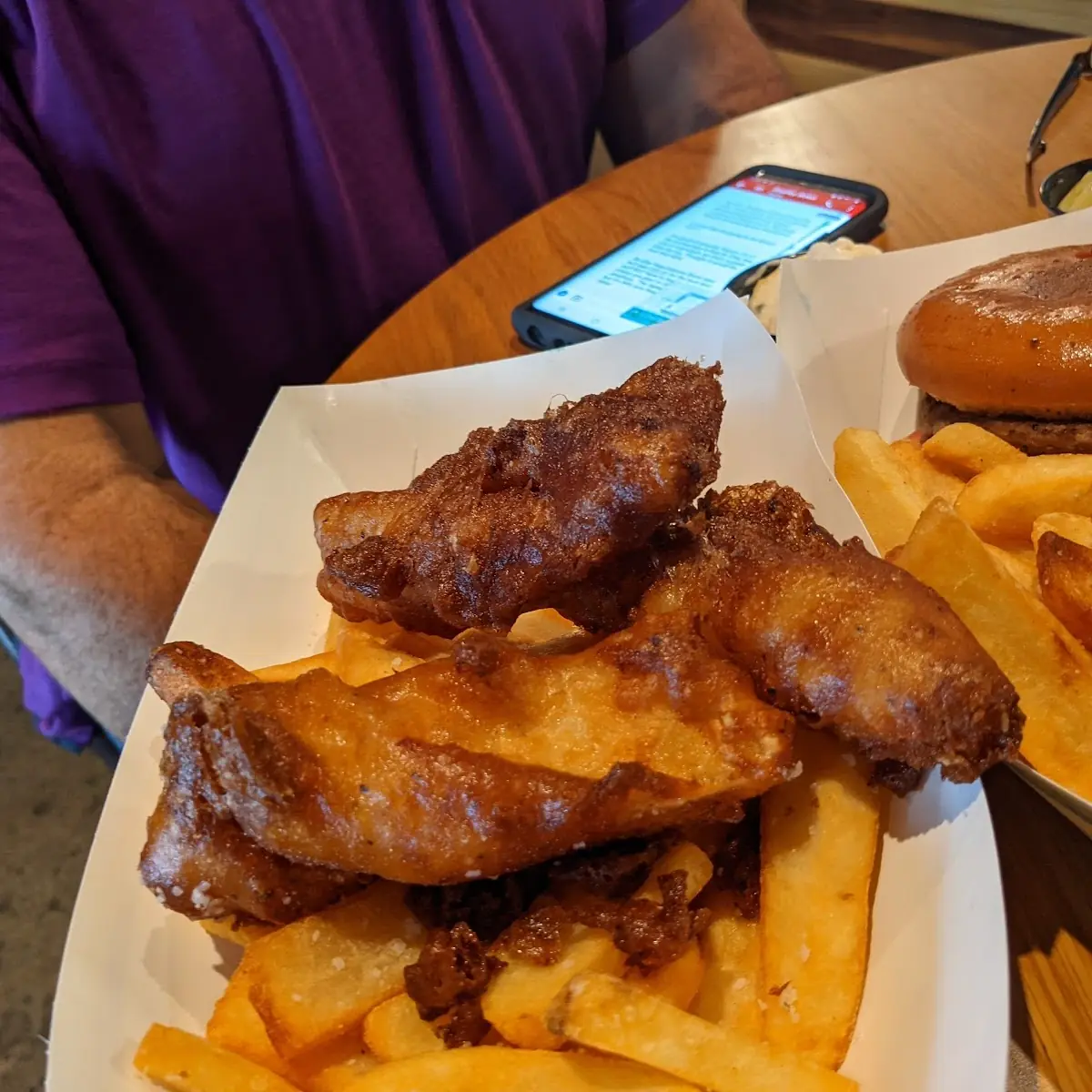 Fish & Chips and Hamburger