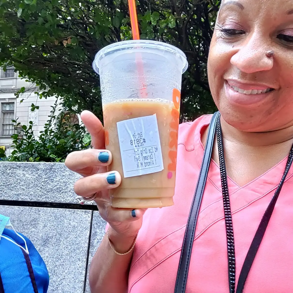 Ice Coffee with Caramel Almond Milk
