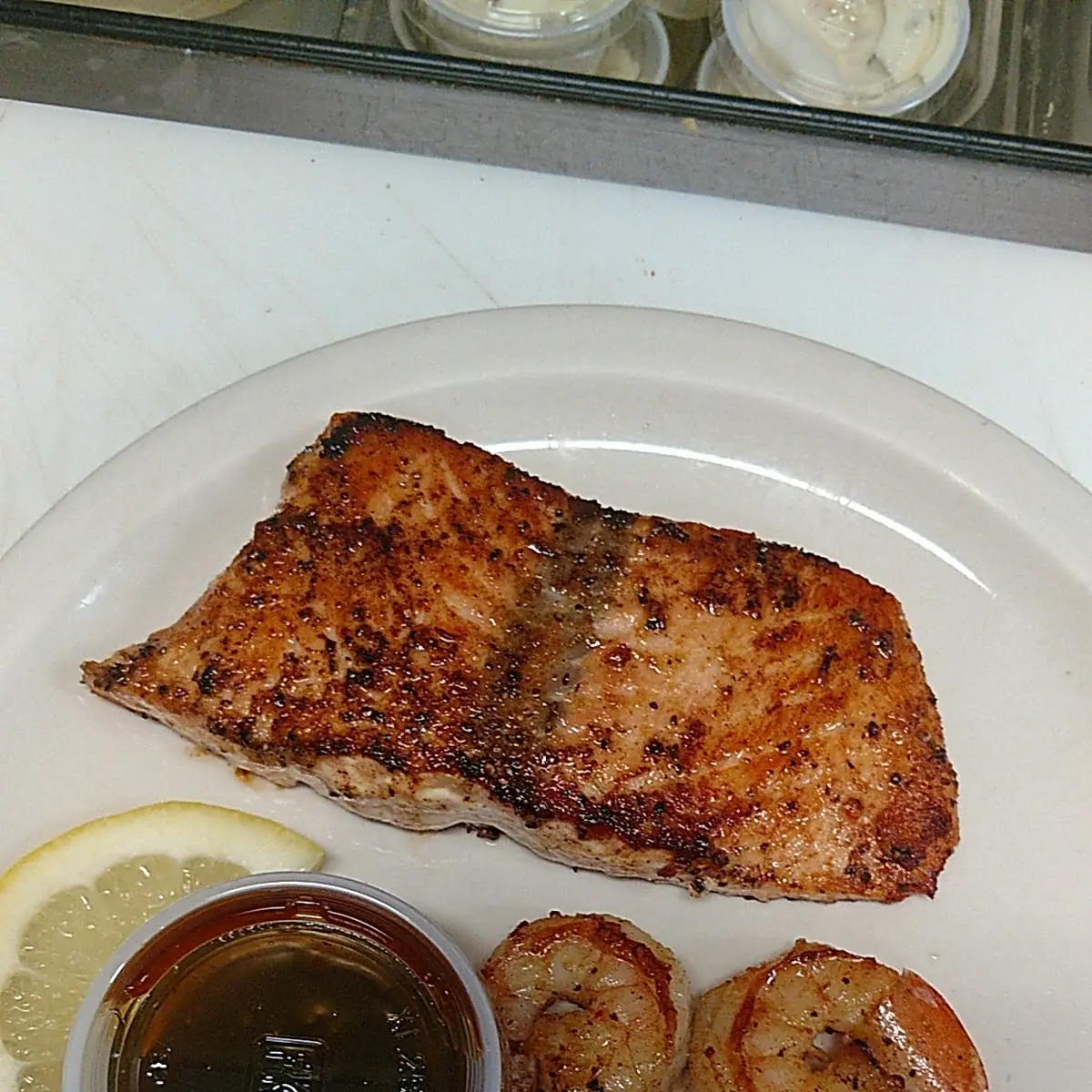 Grilled Shrimp & Bourbon Salmon