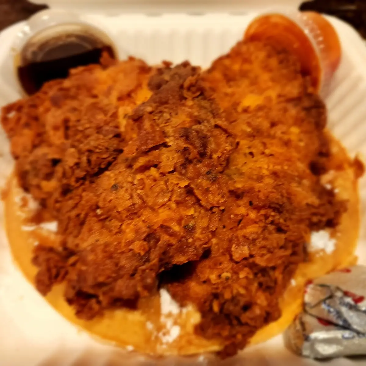 Buttermilk Waffle w 2 Handbreaded Chicken Tenders