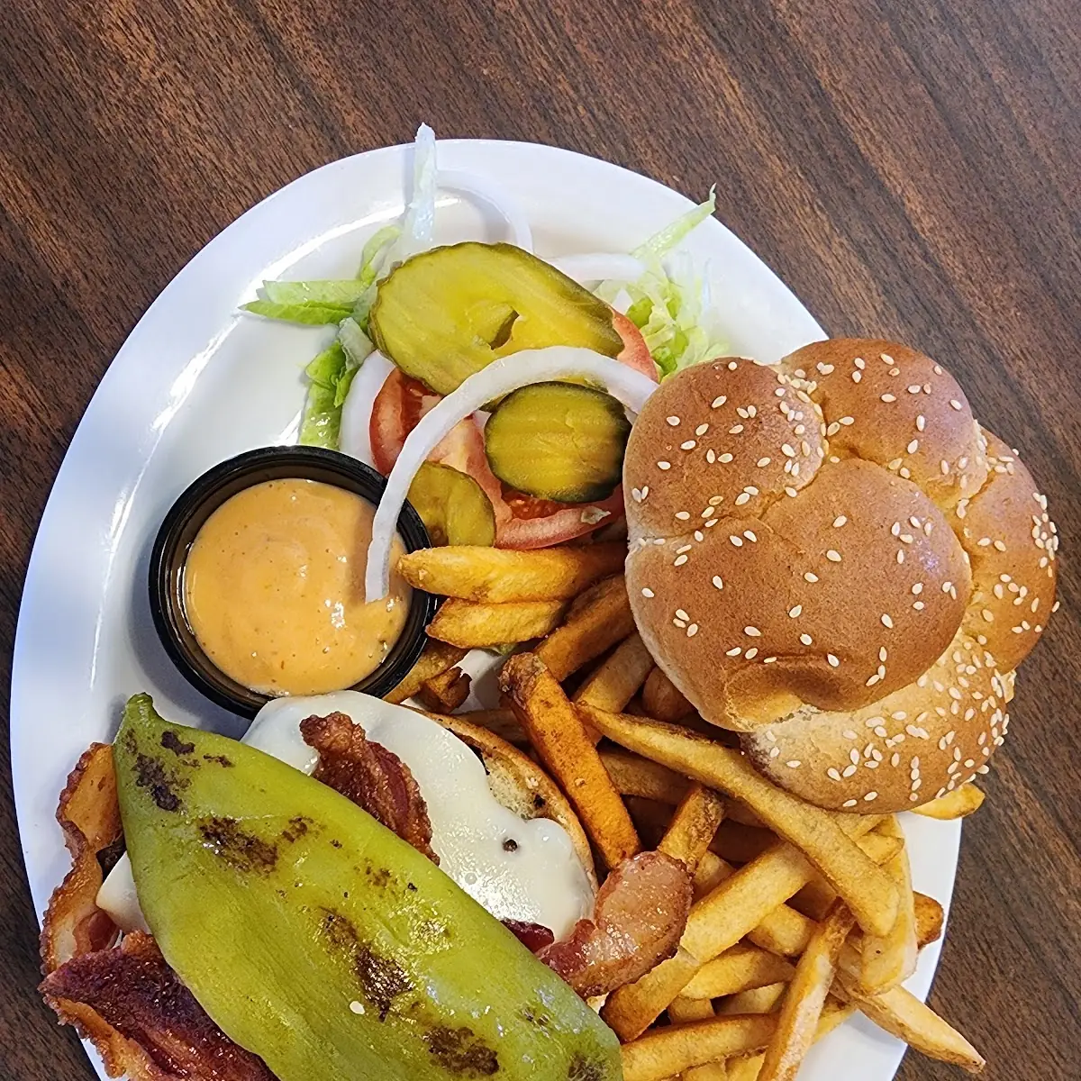 Tita Burger with Green Chile