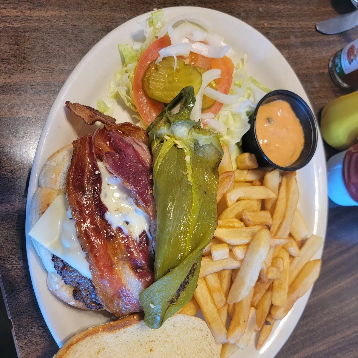 Tito Burger with Green Chili