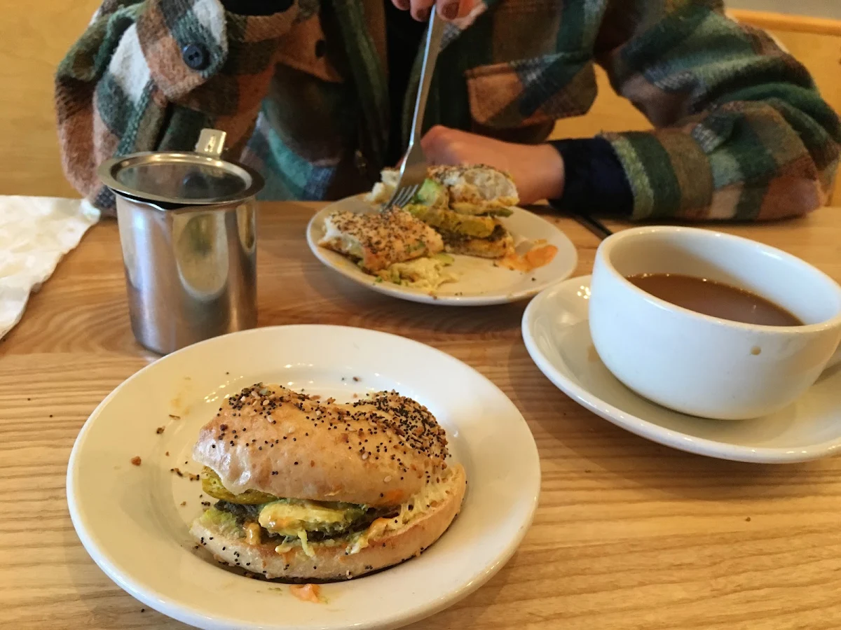 Sausage Egg and Cheese on an Everything Bagel