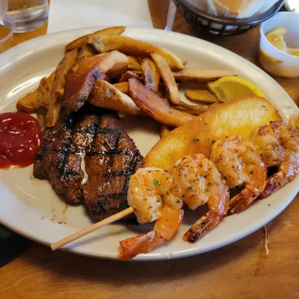 Sirloin & Grilled Shrimp Combo with 2 Sides