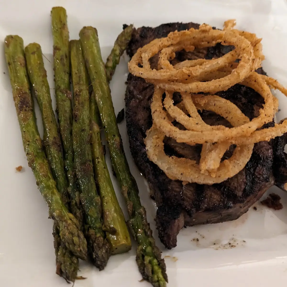 Ribeye Steak and Grilled Asparagus