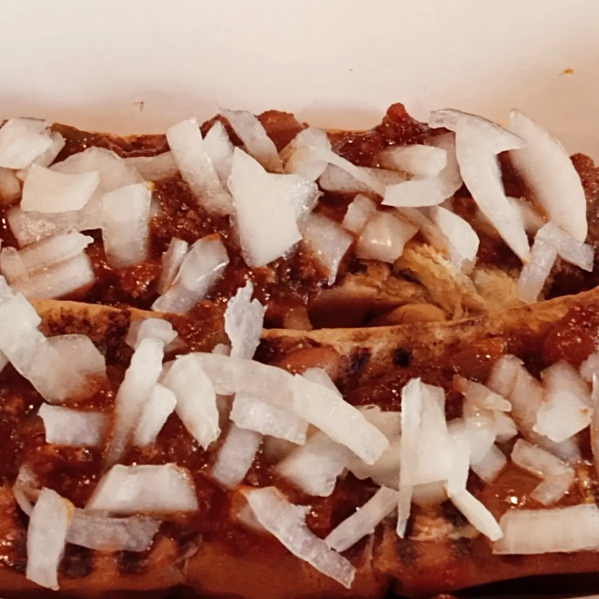 Hot Dog with Chili and Onions