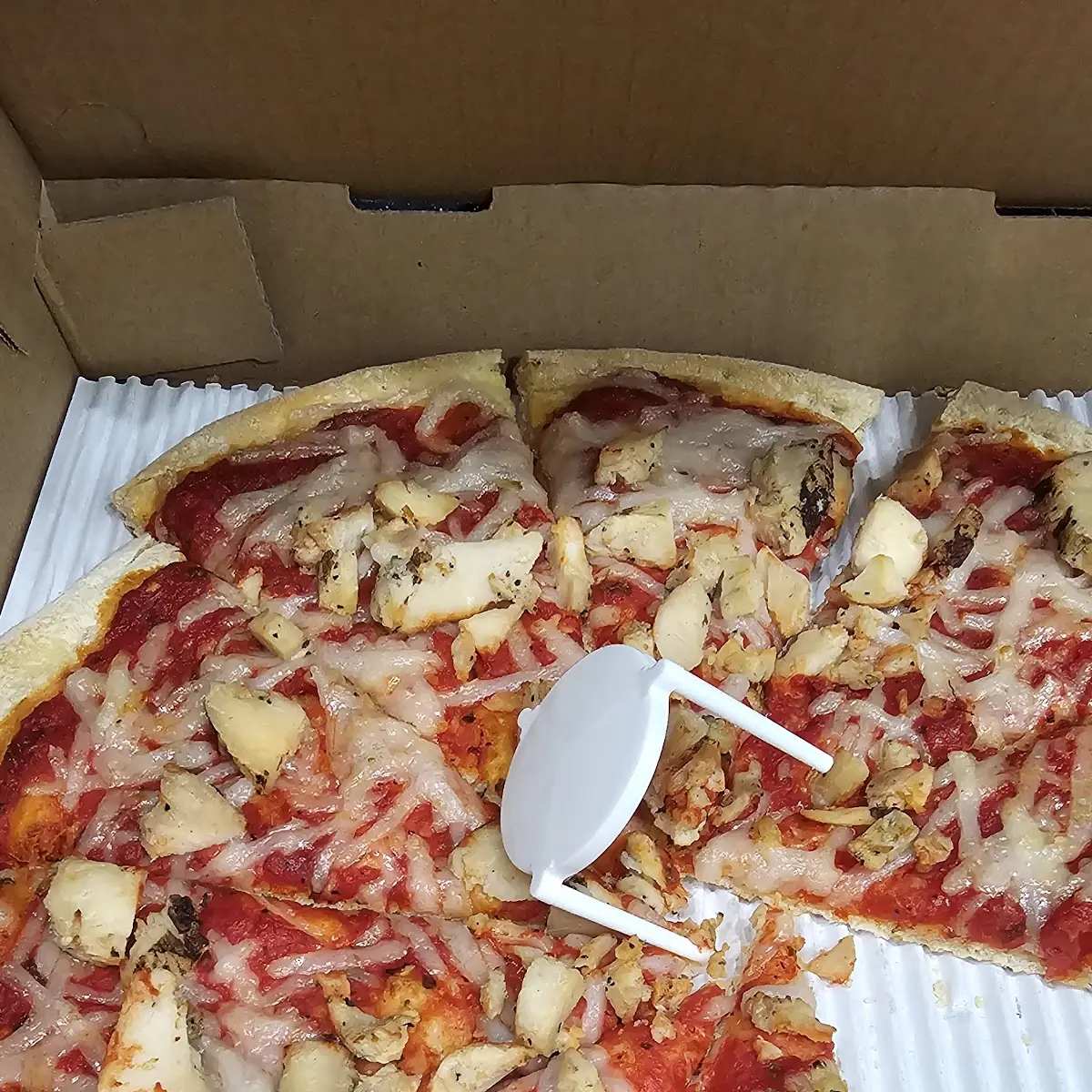 Vegan Cheese and Chicken Pizza