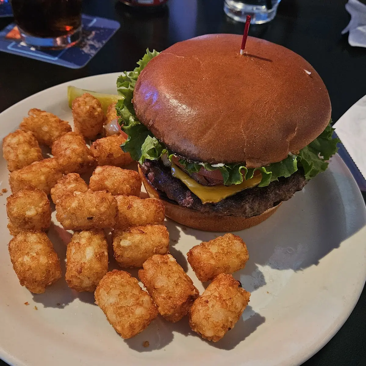 The Pub Burger with Tots
