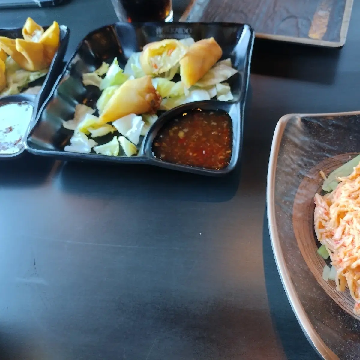 Spring Roll Kani Salad Crab Rangoon