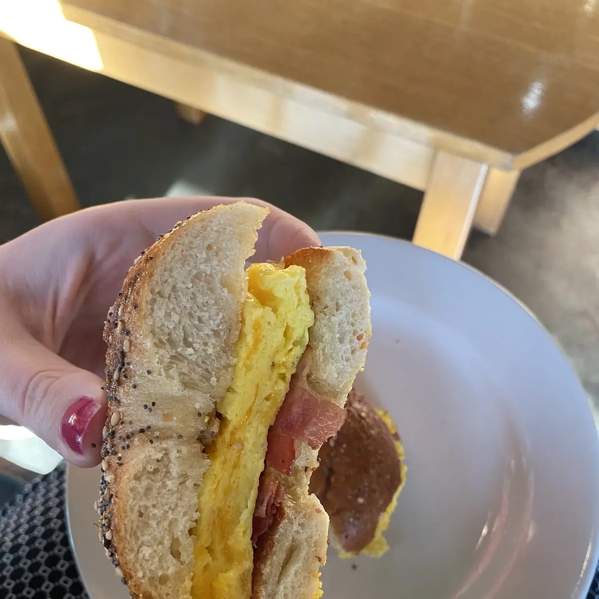 Bacon Egg and Cheese on an Everything Bagel