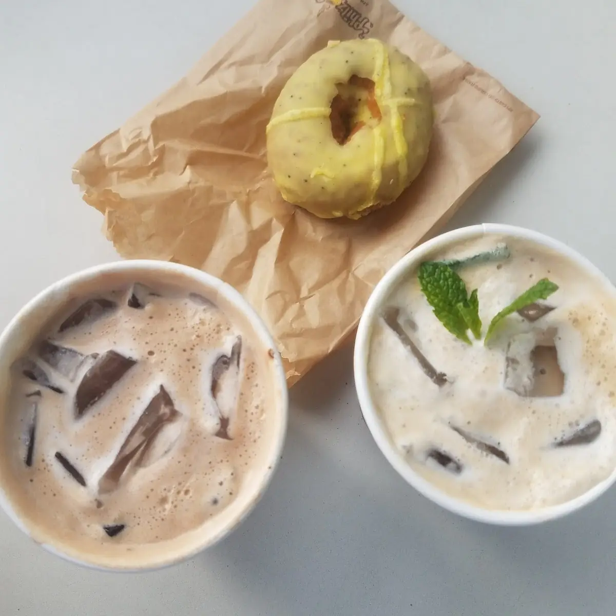 Mint Mojito Iced Coffee Lemon Donut