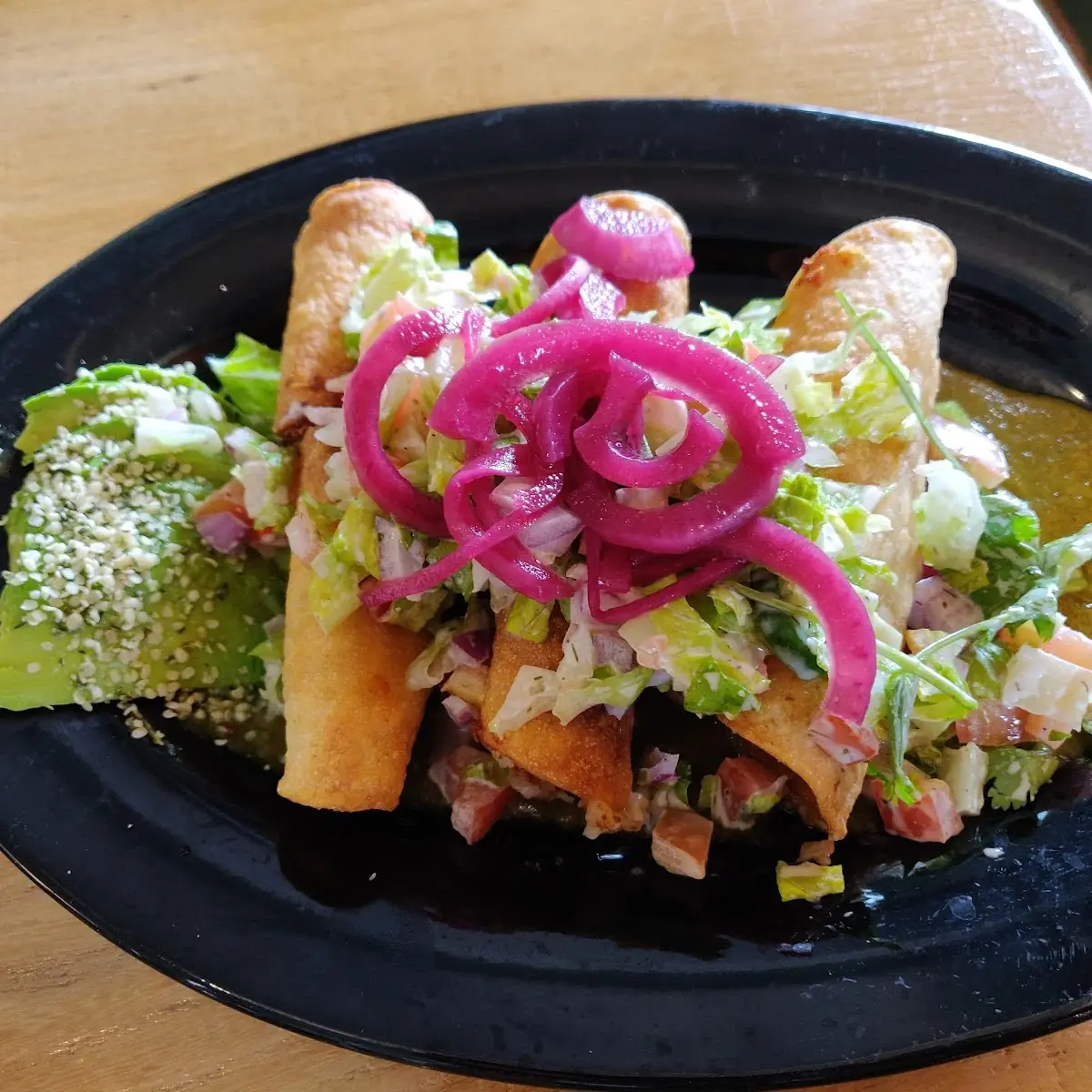Bean Rolled Tacos with Salsa