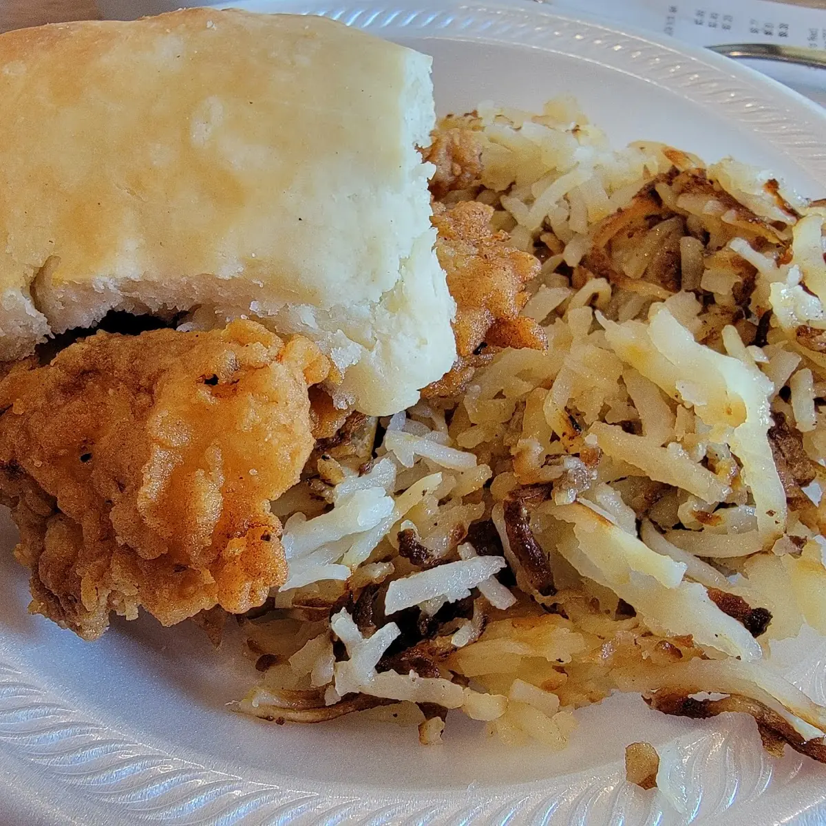 Chicken Biscuit with Hash Browns