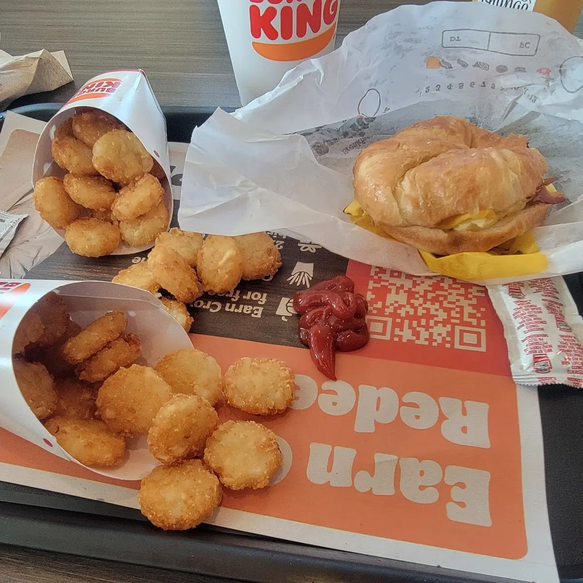 Ham and Cheese Croissant and Hash Browns