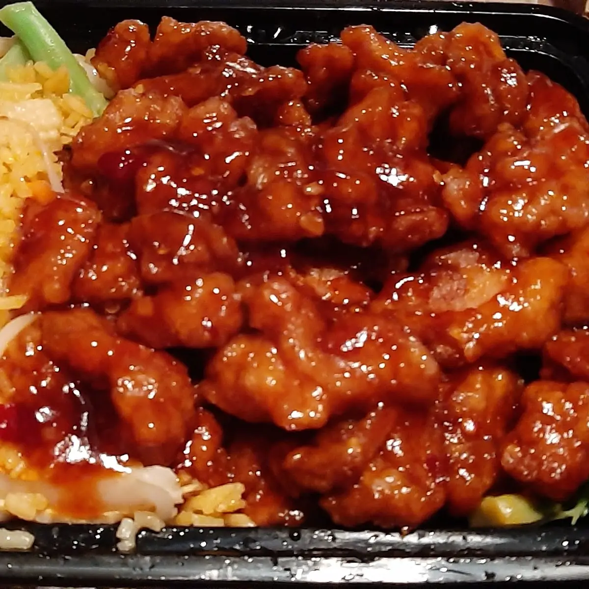 General TSO's Chicken with Mixed Vegetables Fried Rice