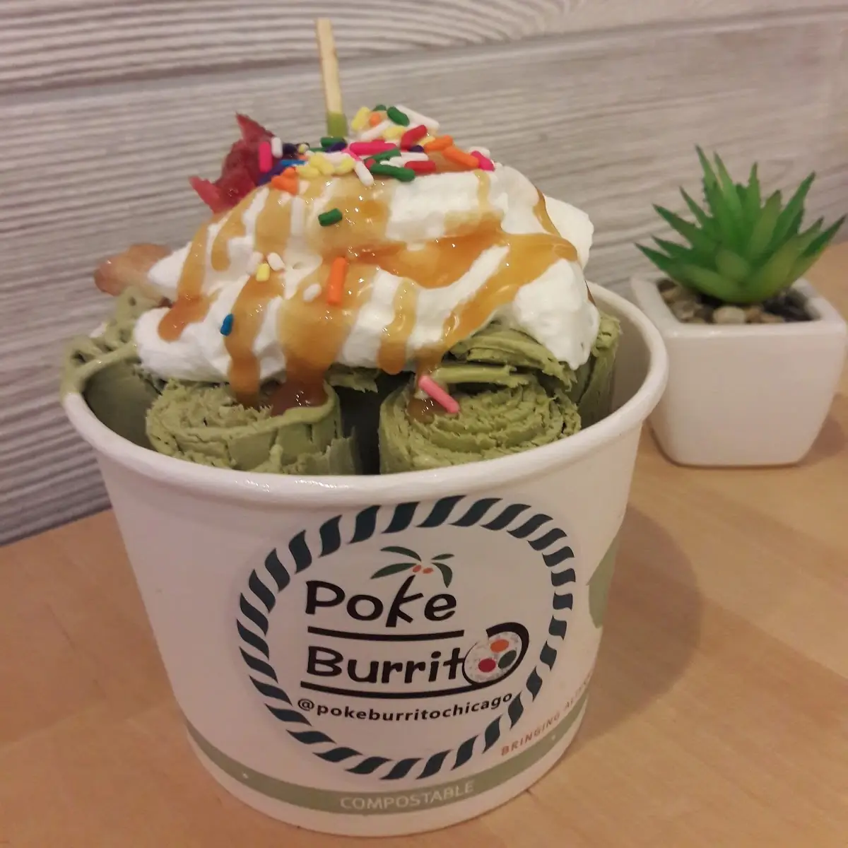 Green Tea Rolled Ice Cream