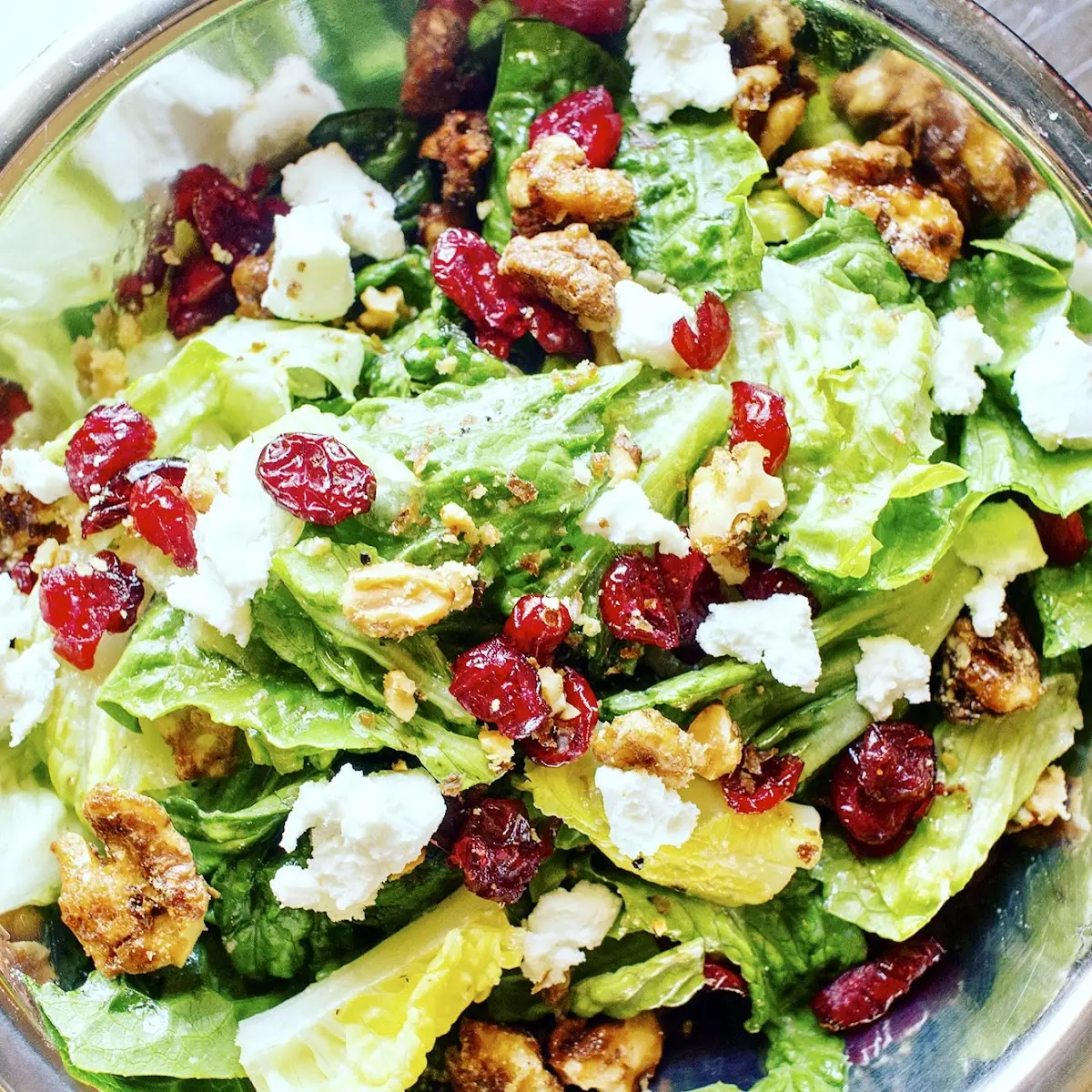 Goat Cheese Dried Cranberries & Walnut Salad