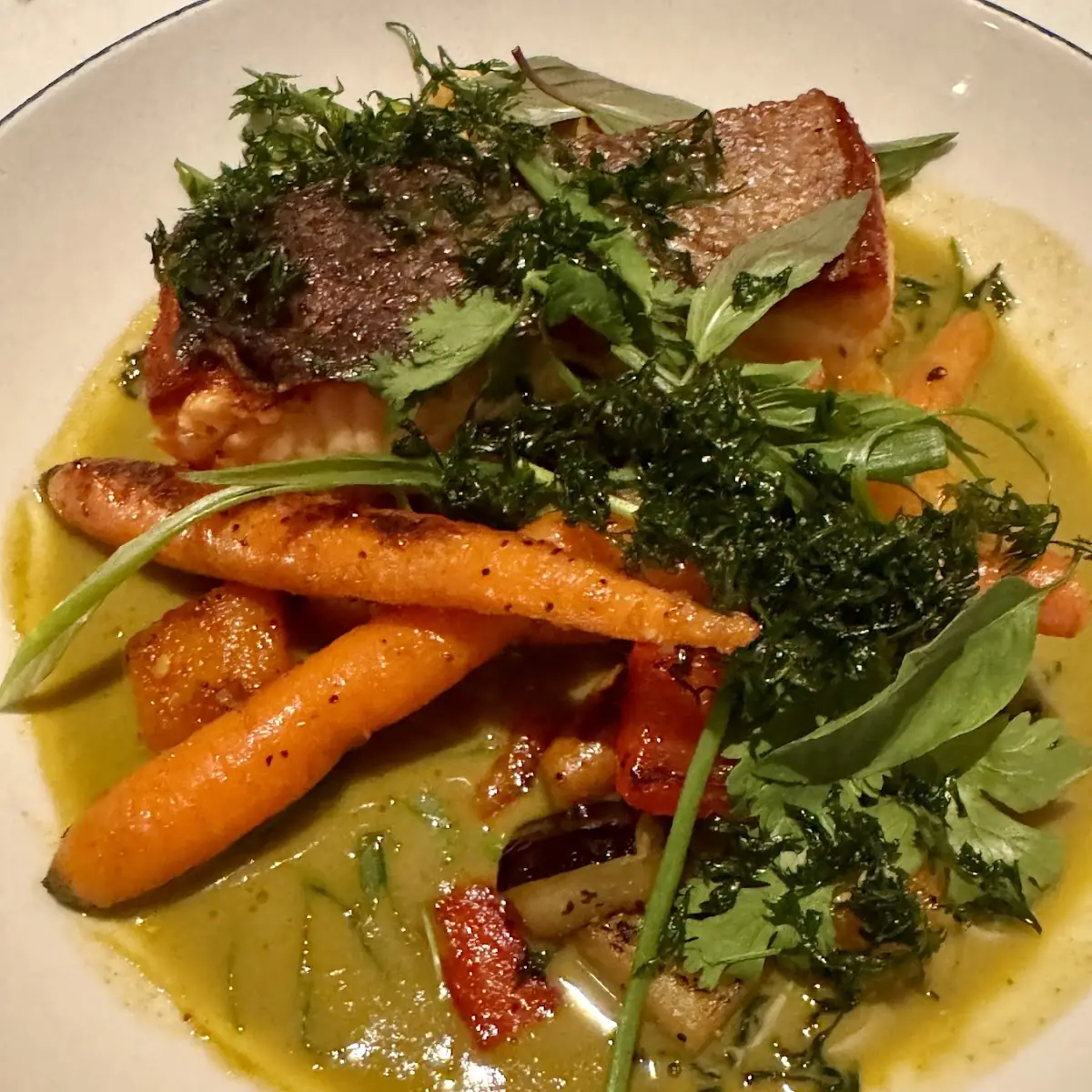 Salmon in Green Curry