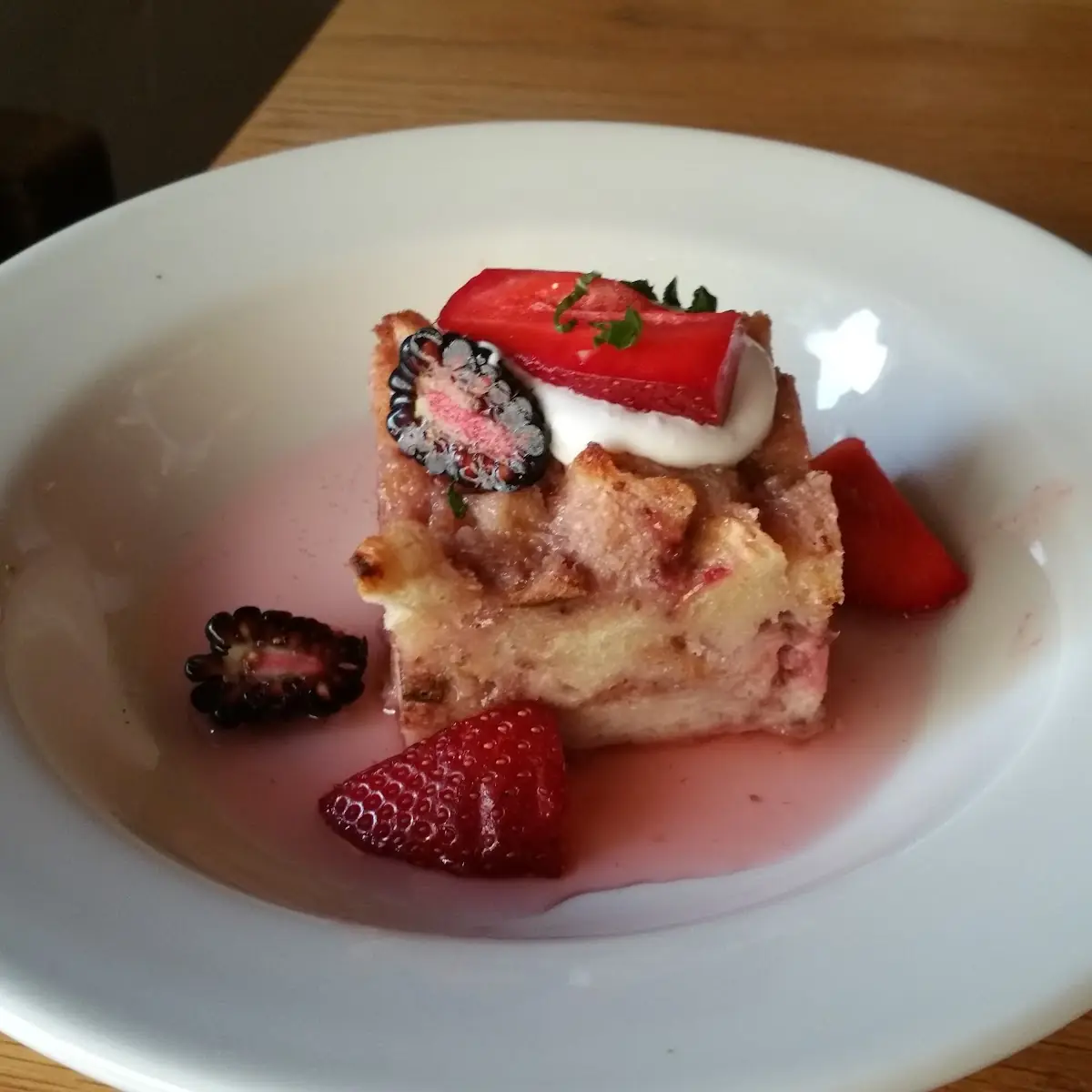 Strawberry Bread Pudding