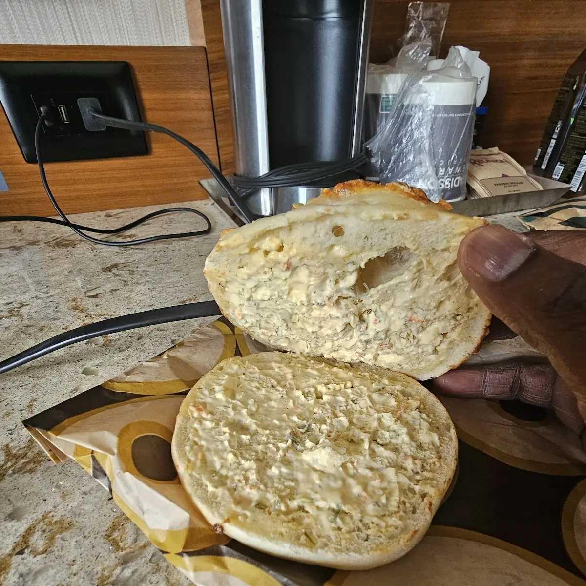 Hashbrown Bagel and Cream Cheese