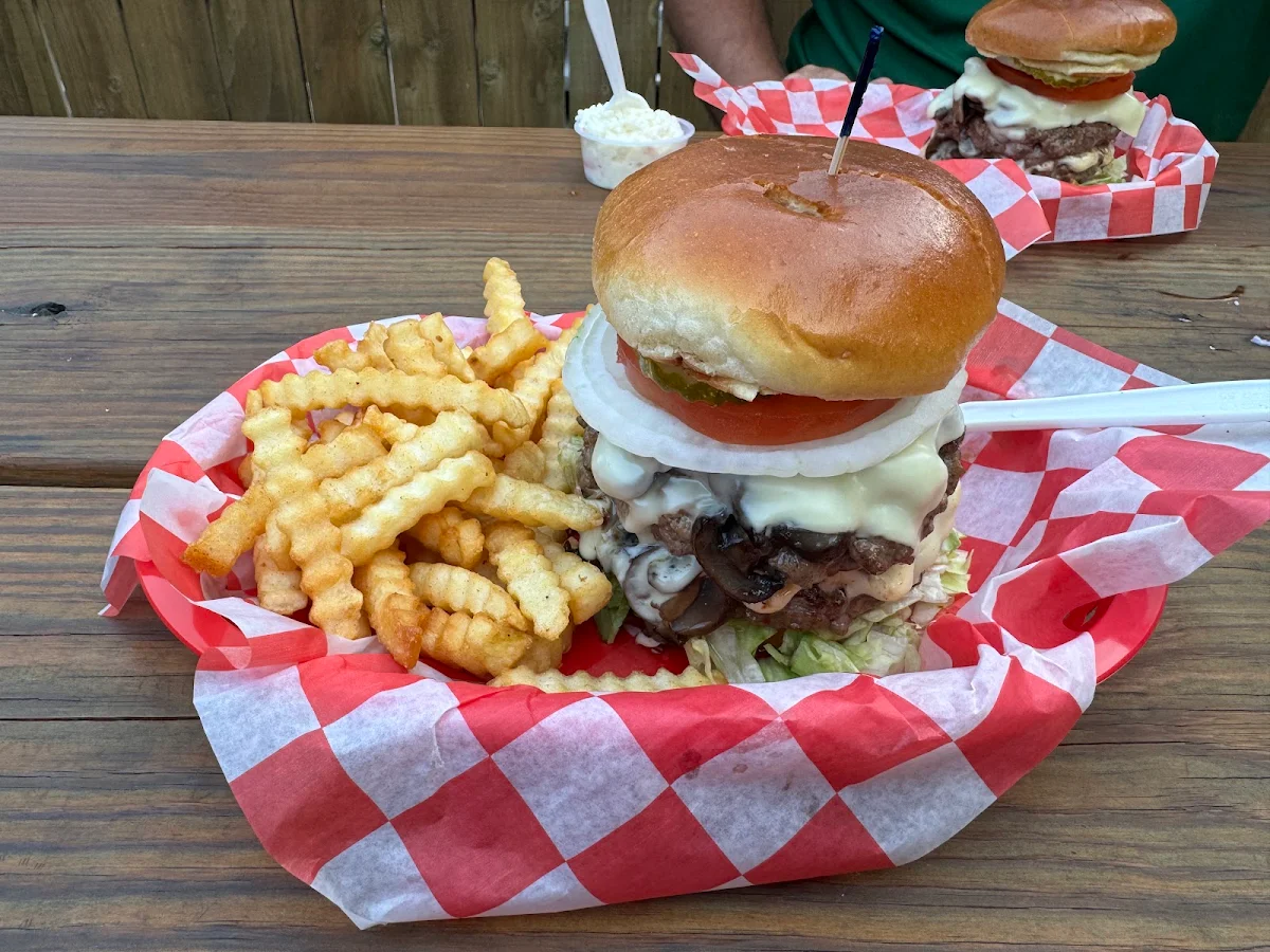 RJ’S Swiss Mushroom Burger