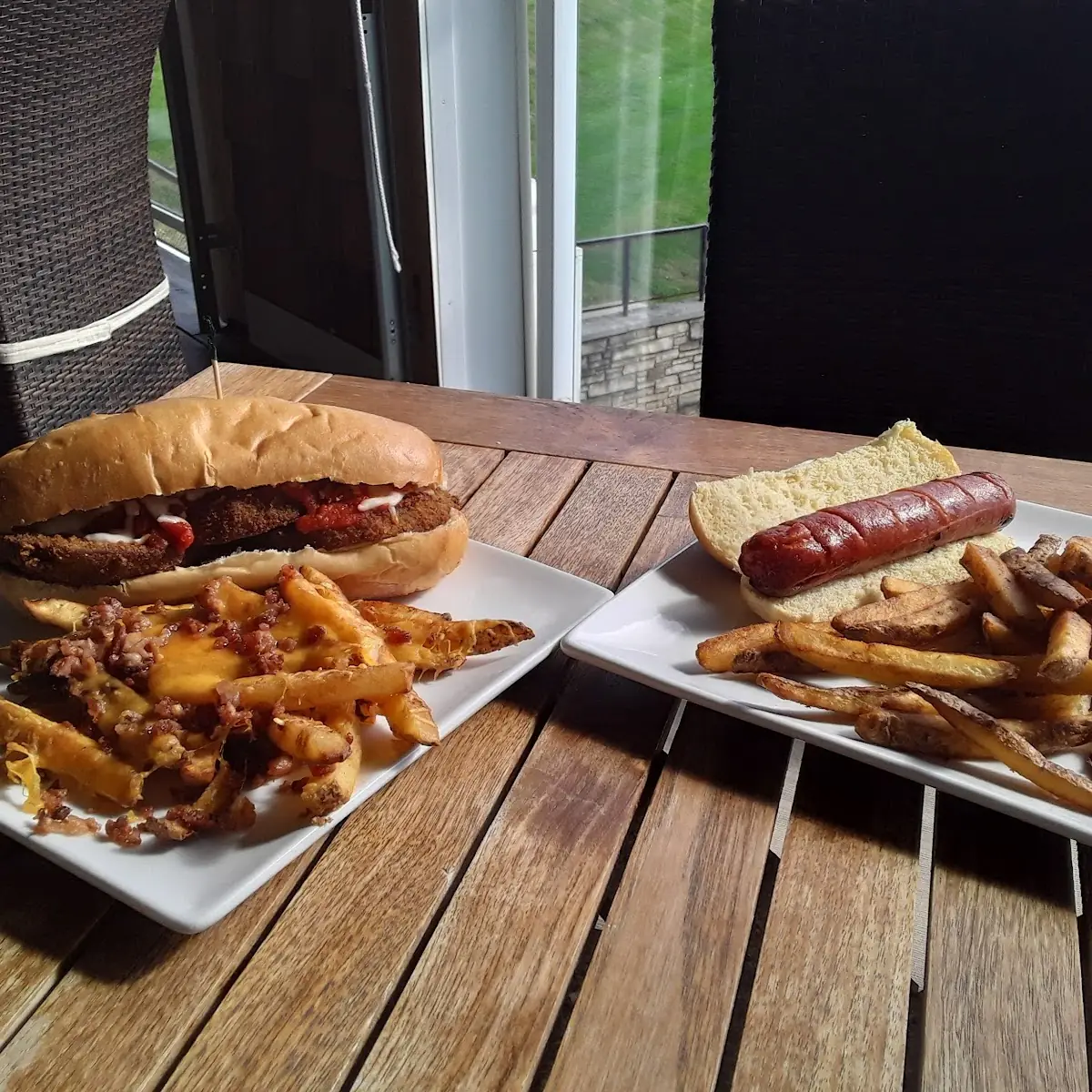 Eggplant Sandwich and Hot Dog