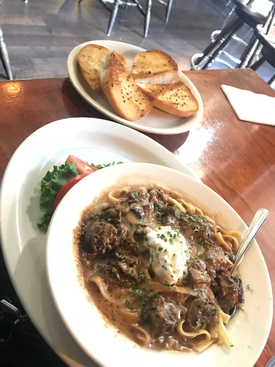 Beef Stroganoff Garlic Bread