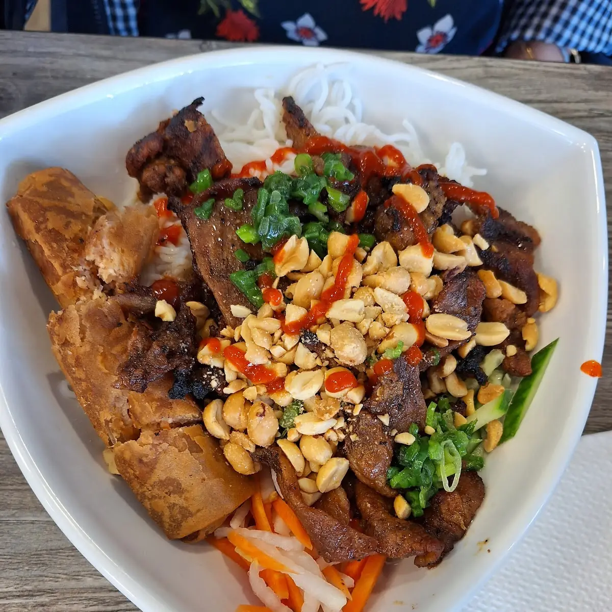 Grilled Pork and Egg Roll Vermicelli Bowl