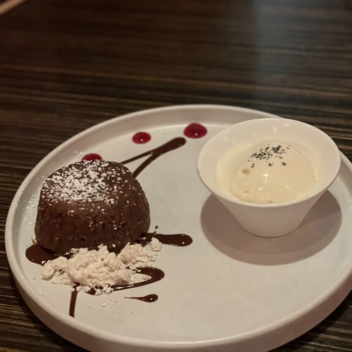 Chocolate Lava Cake Dessert with Ice Cream