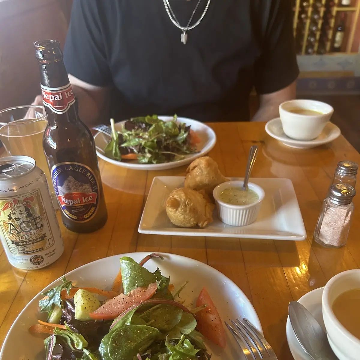 Samosas and Green Salad
